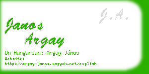janos argay business card